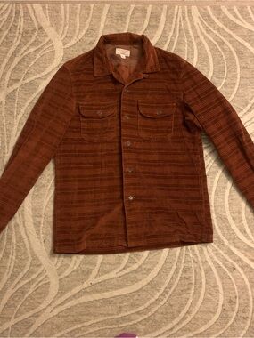 Wallace & barnes Corduroy Shirt Jacket in Rust Brown size S